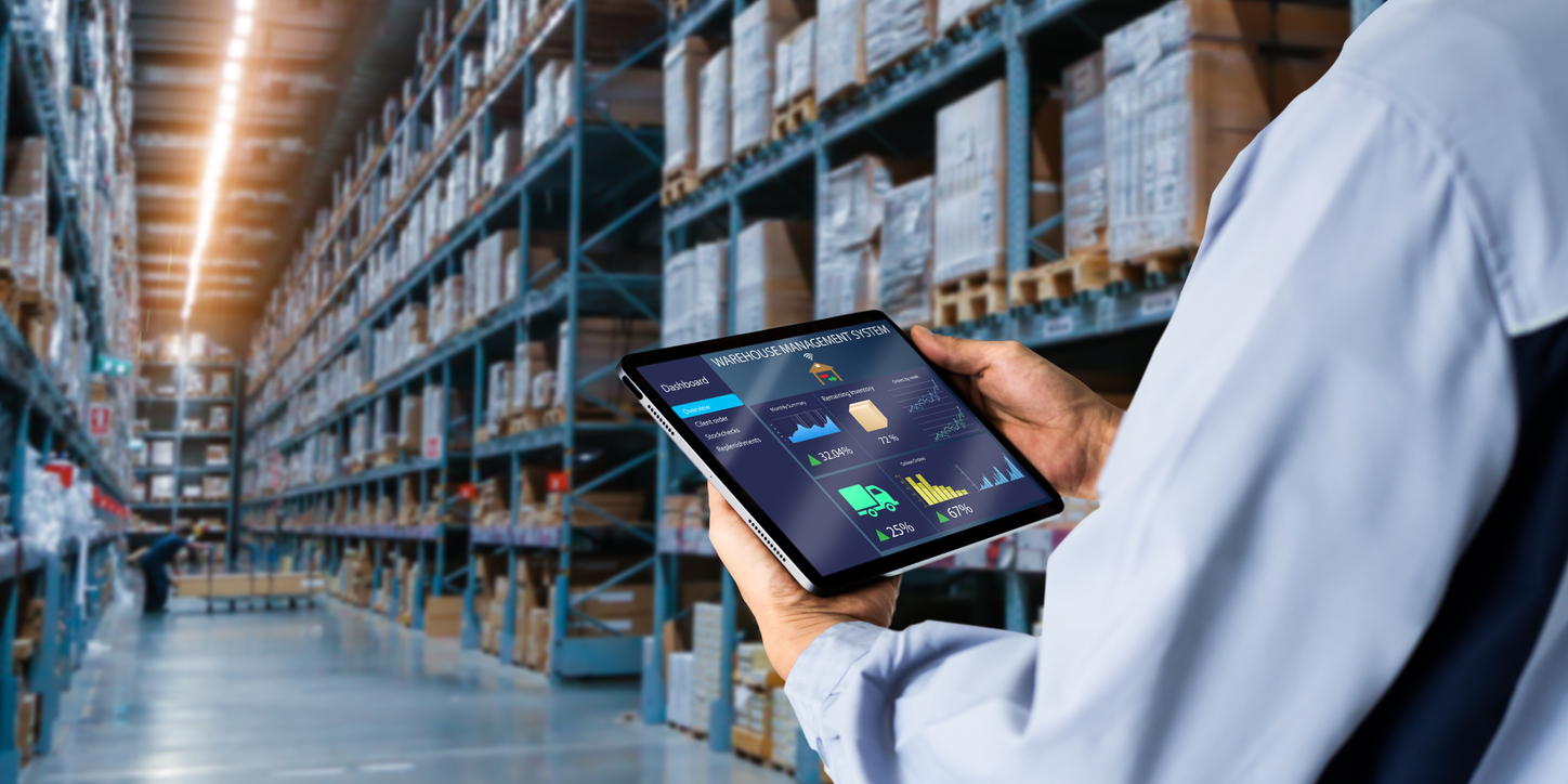 Man in a warehouse holding a tablet | Logistics Services | Tasman Logistics Services