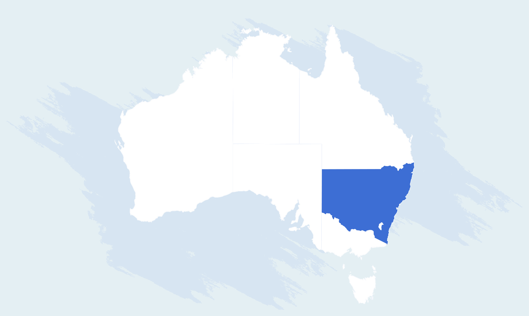 Map of AU highlighting New South Wales | Road Transport Australia | Tasman Logistics Services
