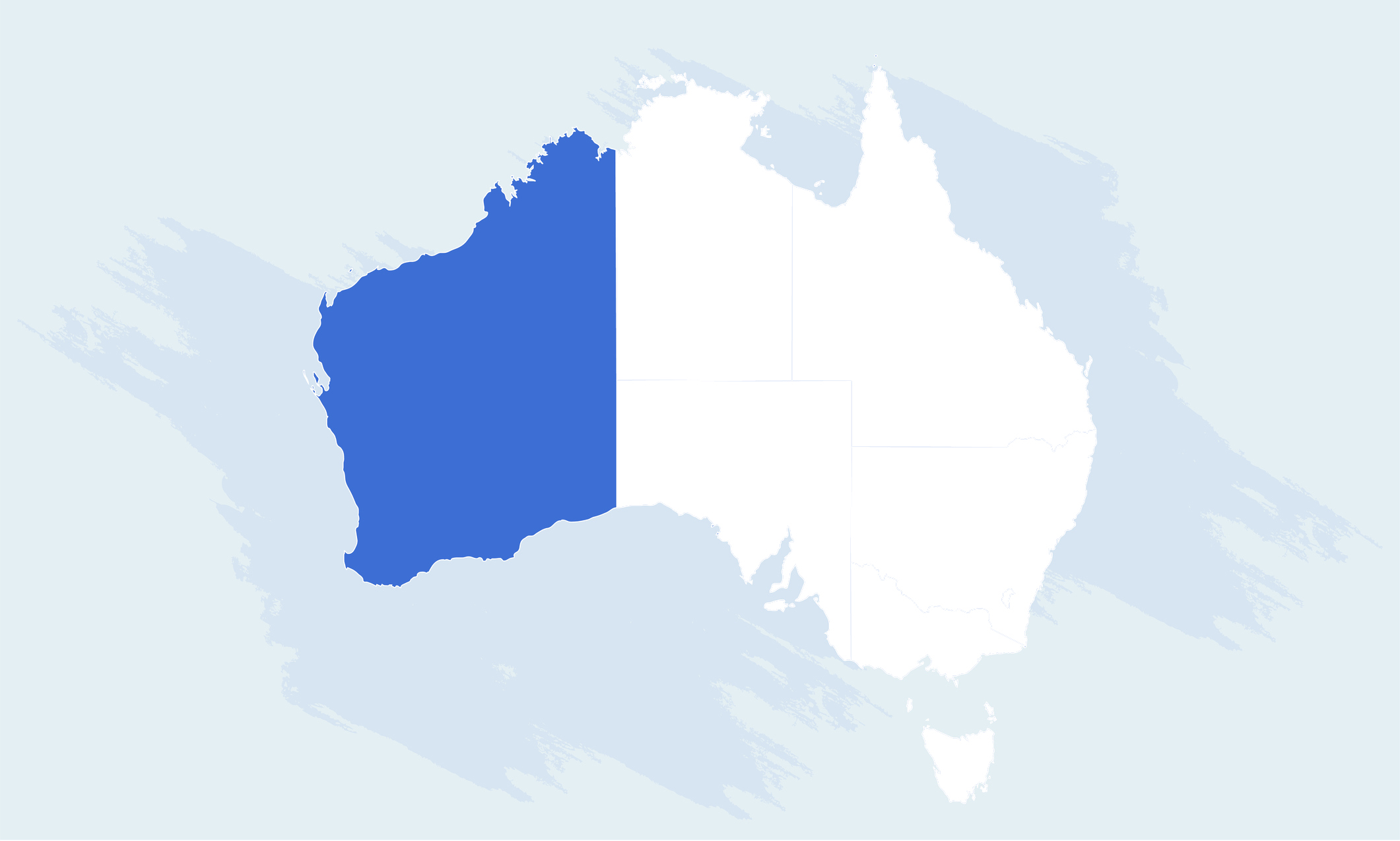 Map of AU highlighting Western Australia | Road Transport Australia | Tasman Logistics Services